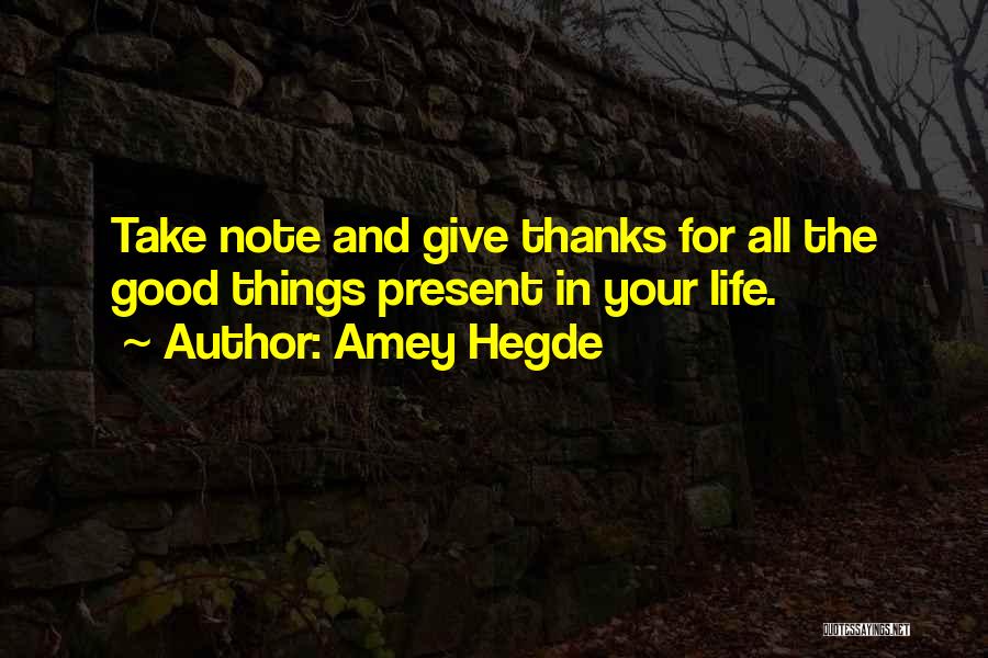 Gratitude And Thanks Quotes By Amey Hegde