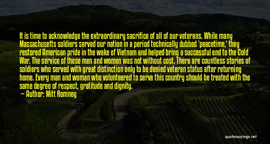 Gratitude For Veterans Quotes By Mitt Romney