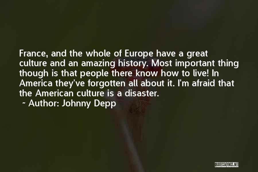 Great American History Quotes By Johnny Depp