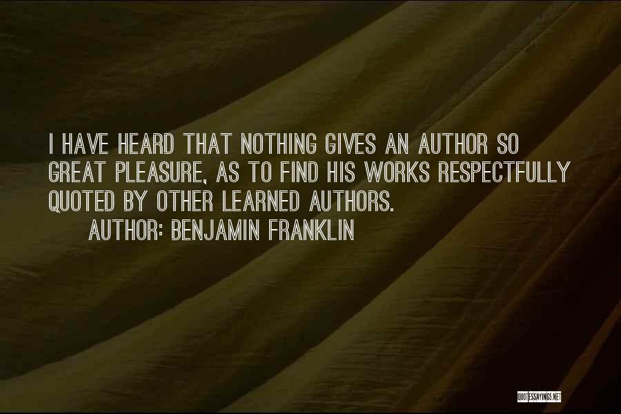 Great Authors Quotes By Benjamin Franklin