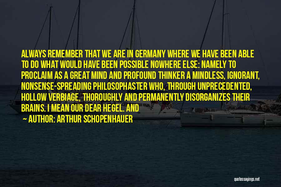 Great Brains Quotes By Arthur Schopenhauer