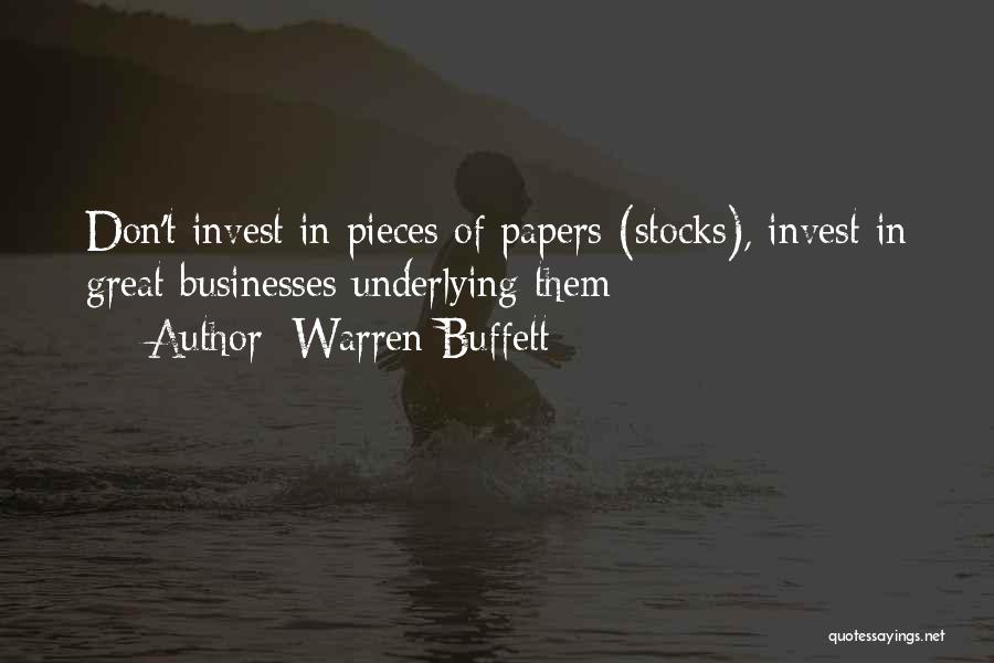 Great Businesses Quotes By Warren Buffett