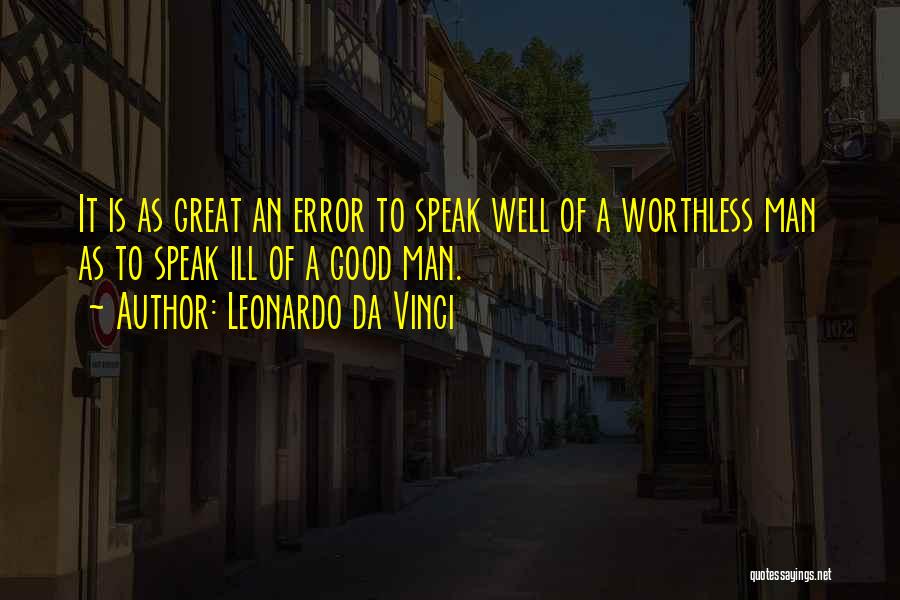 Great Error Quotes By Leonardo Da Vinci
