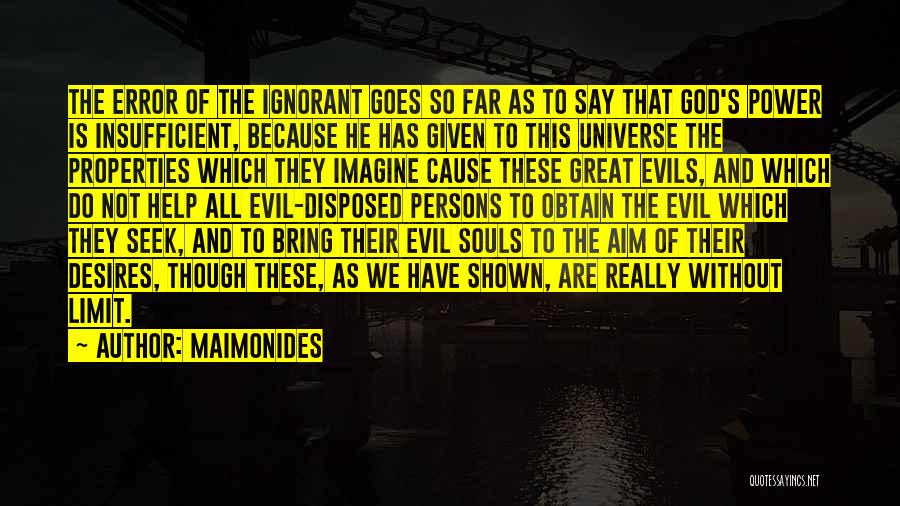 Great Error Quotes By Maimonides