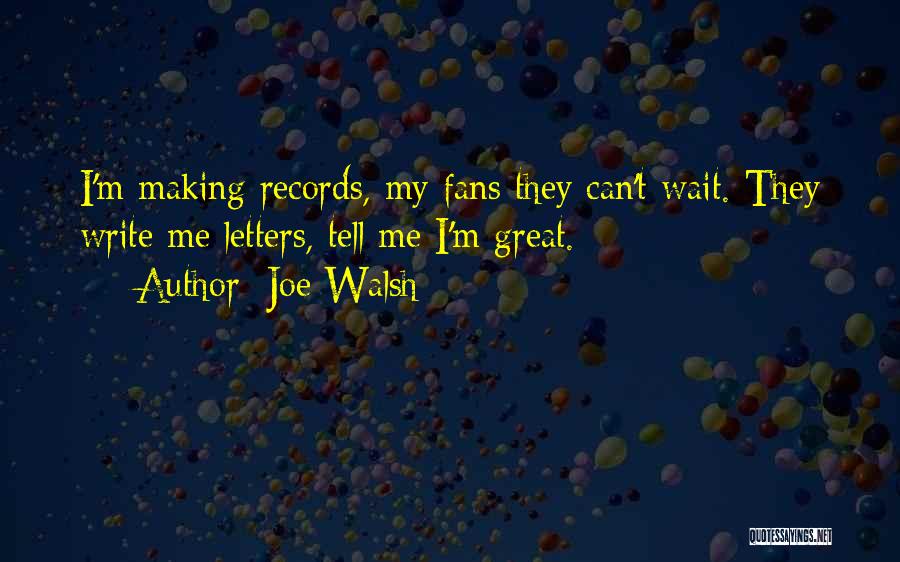 Great Fans Quotes By Joe Walsh