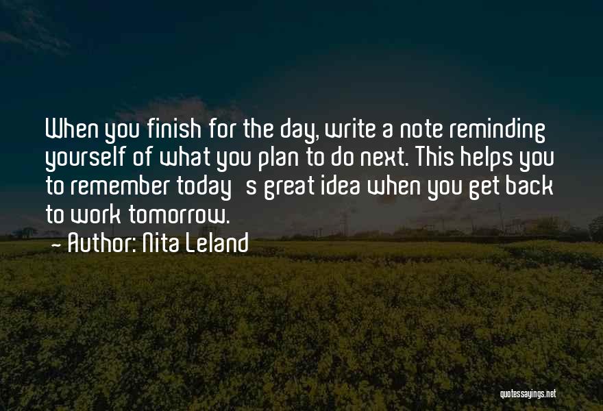 Great Finish Quotes By Nita Leland