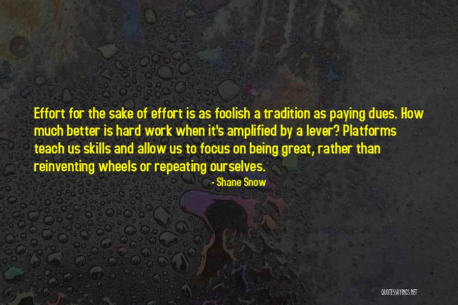 Great Hard Work Quotes By Shane Snow