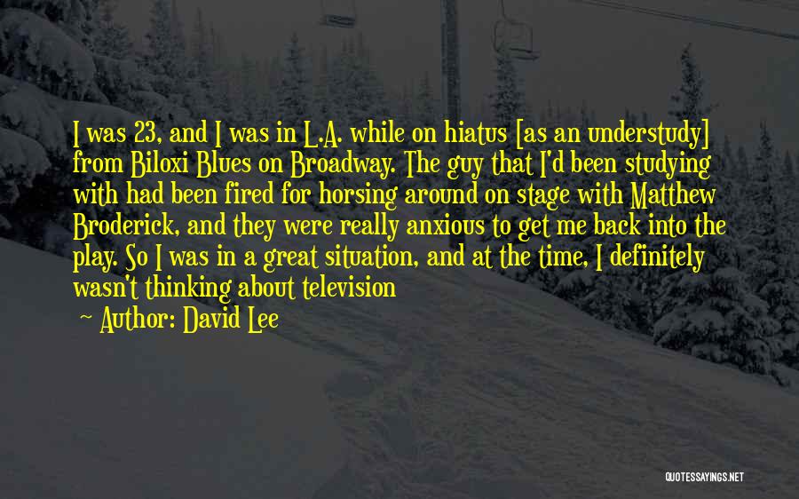 Great Hiatus Quotes By David Lee