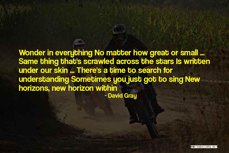 Great Horizon Quotes By David Gray