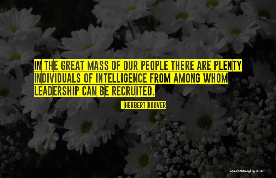 Great Individuals Quotes By Herbert Hoover