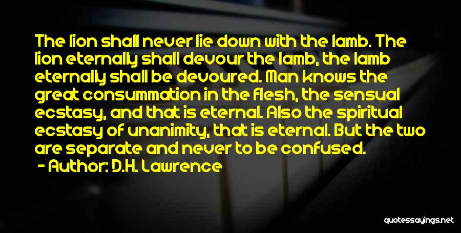 Great Lion Quotes By D.H. Lawrence