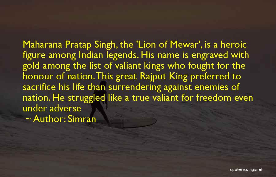 Great Lion Quotes By Simran