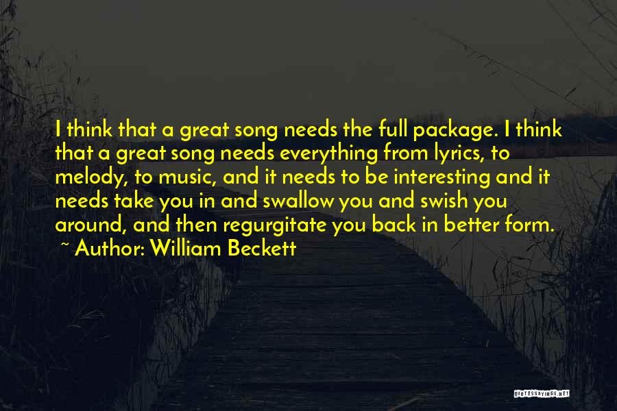 Great Lyrics Quotes By William Beckett