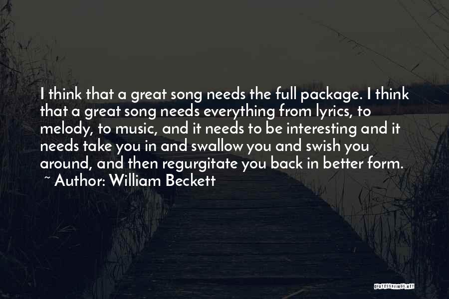 Great Song Lyrics Quotes By William Beckett