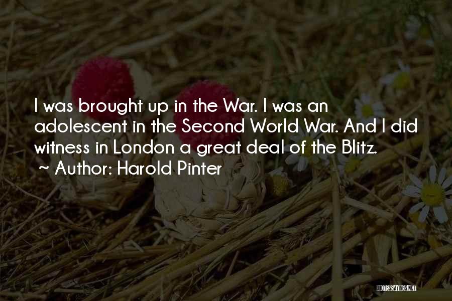 Great World War 1 Quotes By Harold Pinter