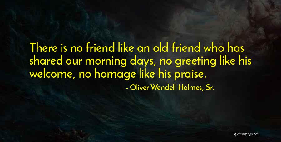 Greeting A Friend Quotes By Oliver Wendell Holmes, Sr. Greeting A Friend Quotes By Oliver Wendell Holmes, Sr.
