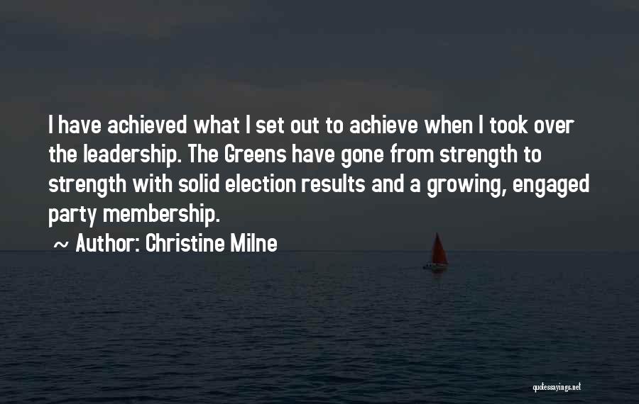 Growing Leadership Quotes By Christine Milne