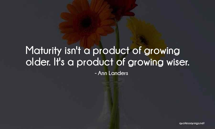 Growing Older And Wiser Quotes By Ann Landers