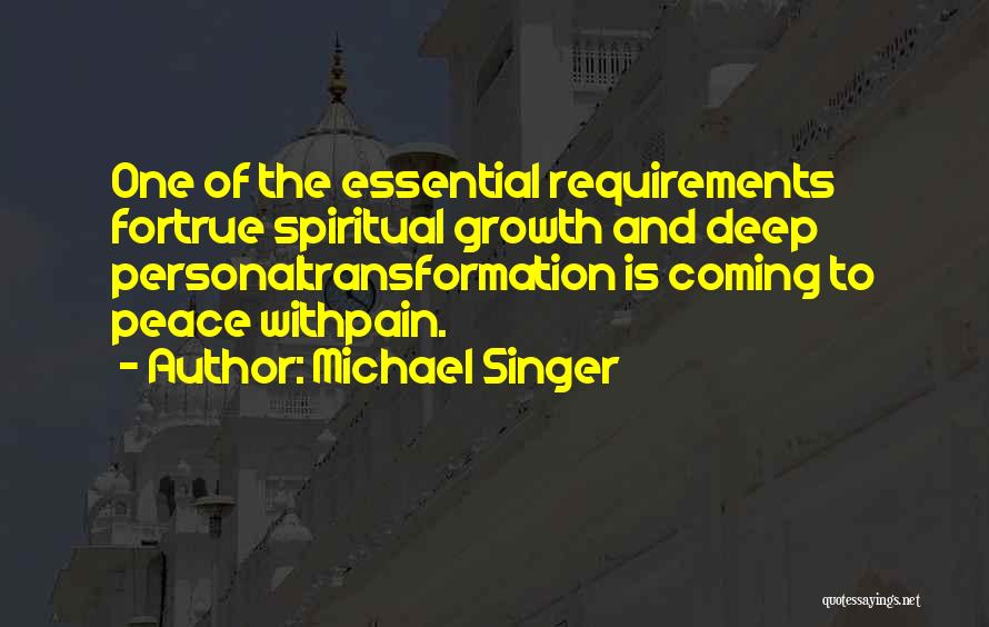 Growth And Transformation Quotes By Michael Singer