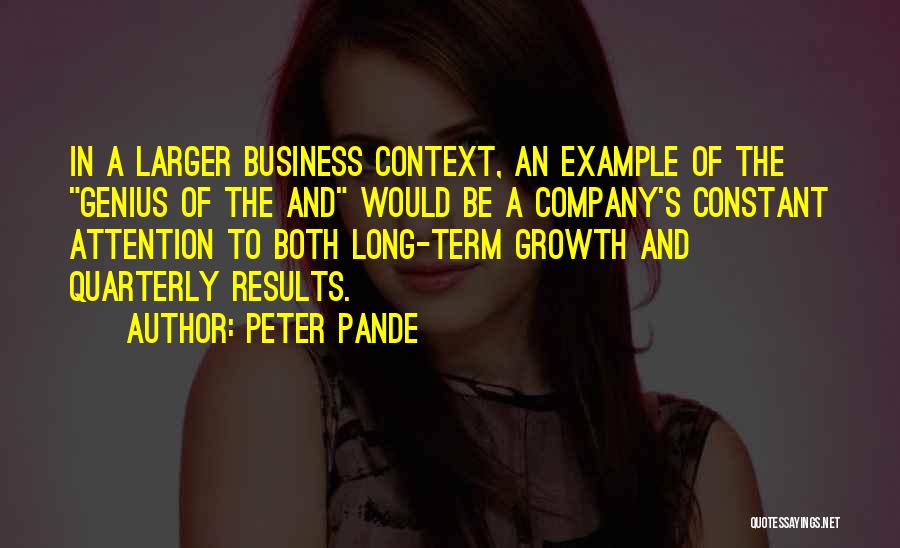 Growth Of A Company Quotes By Peter Pande