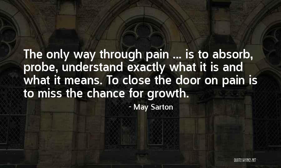 Growth Through Pain Quotes By May Sarton