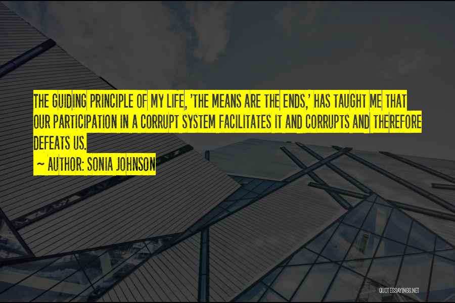 Guiding Principles Quotes By Sonia Johnson