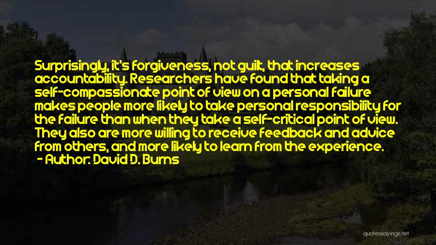 Guilt And Forgiveness Quotes By David D. Burns