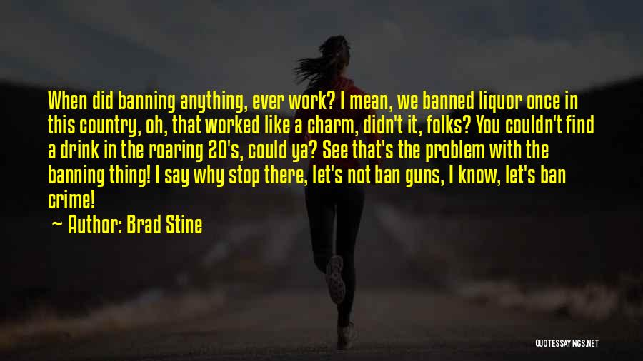 Gun Ban Quotes By Brad Stine