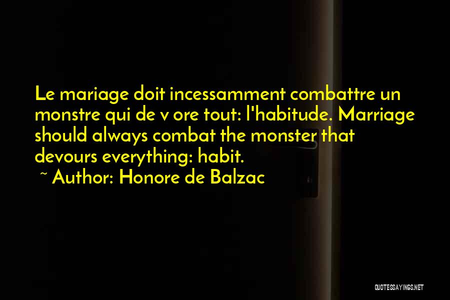 Habitude Quotes By Honore De Balzac