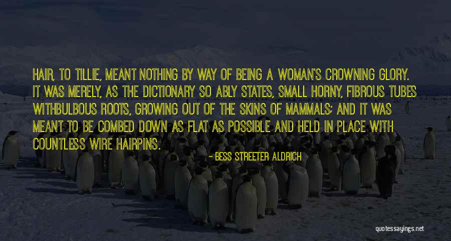 Hair Is The Crowning Glory Of A Woman Quotes By Bess Streeter Aldrich Hair Is The Crowning Glory Of A Woman Quotes By Bess Streeter Aldrich