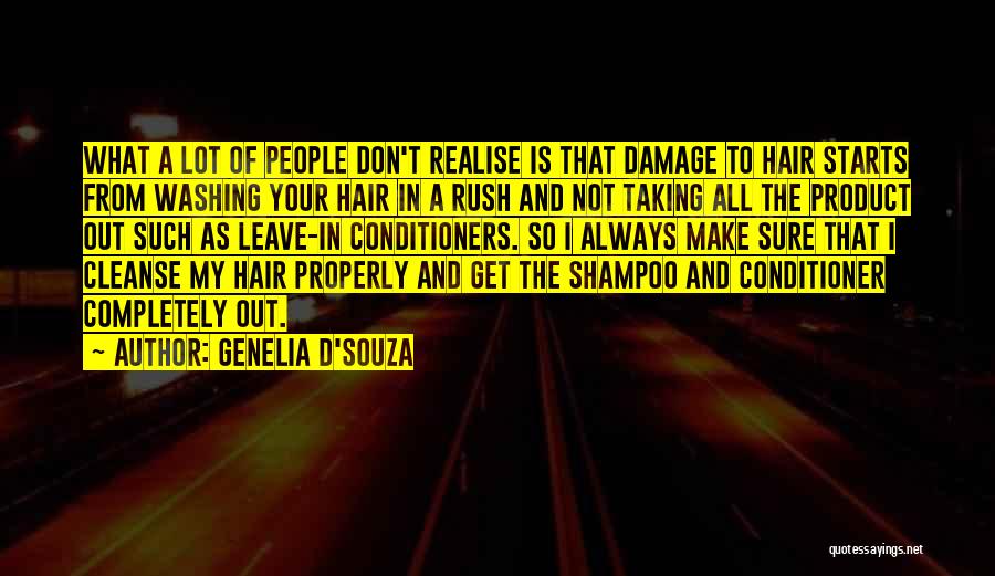 Hair Washing Quotes By Genelia D'Souza