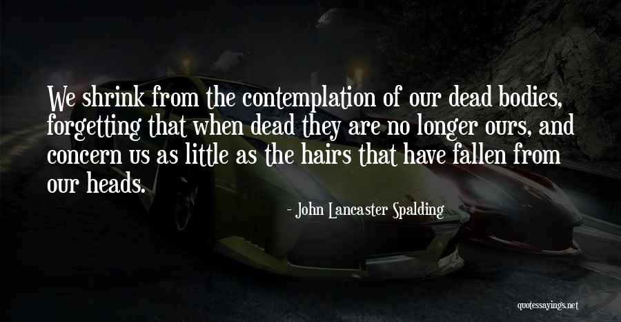 Hairs Quotes By John Lancaster Spalding