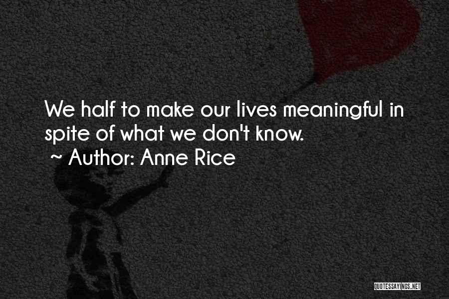 Half The Things You Think I Don't Know Quotes By Anne Rice