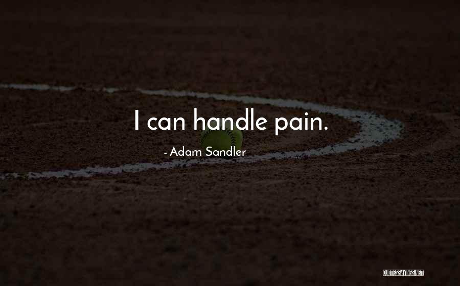 Handle Pain Quotes By Adam Sandler Handle Pain Quotes By Adam Sandler