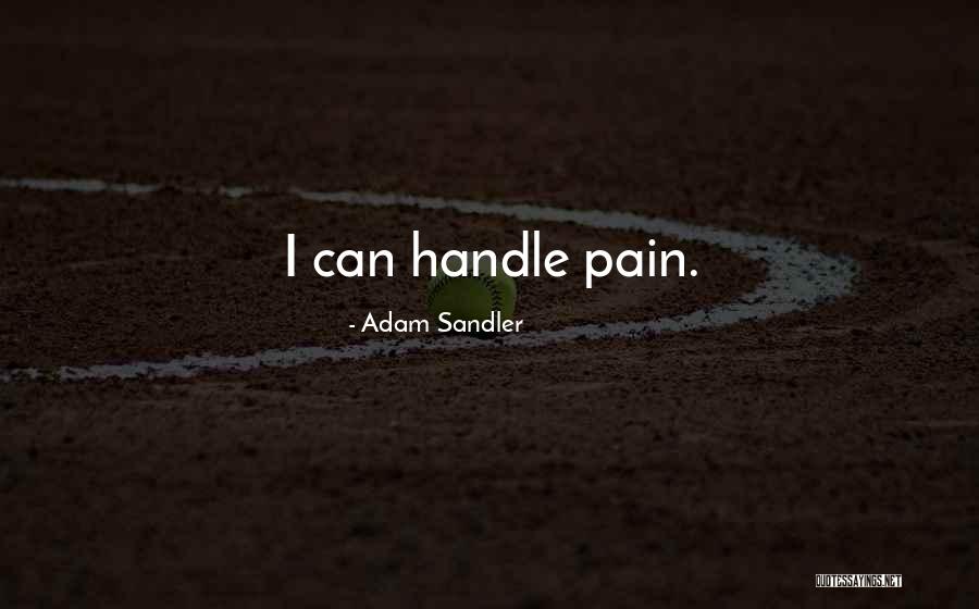 Handle Pain Quotes By Adam Sandler