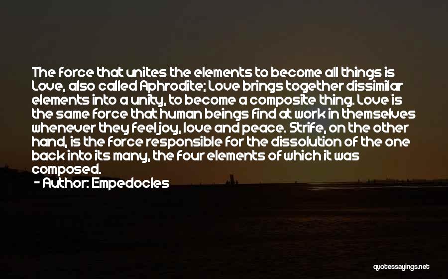 Hands In Hands Love Quotes By Empedocles