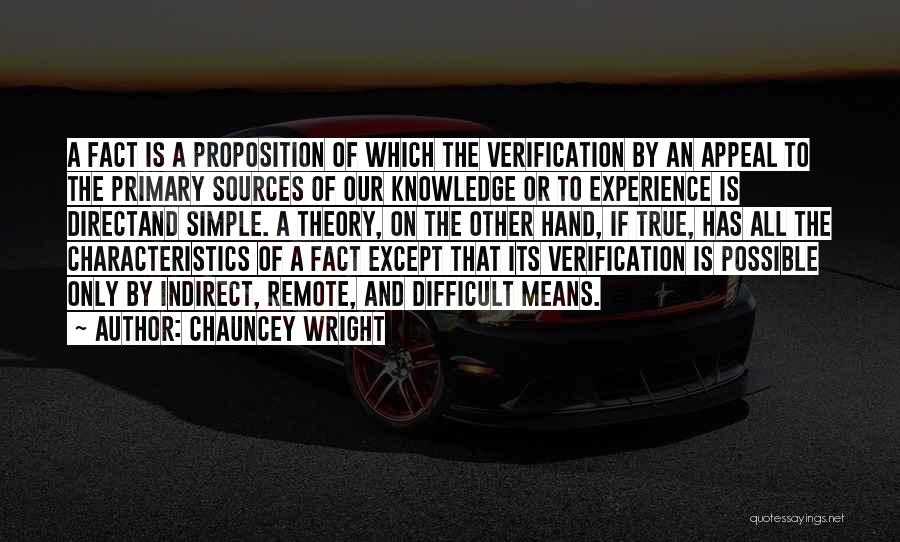 Hands On Experience Quotes By Chauncey Wright