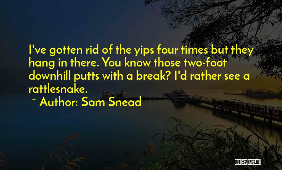 Hang In There Quotes By Sam Snead