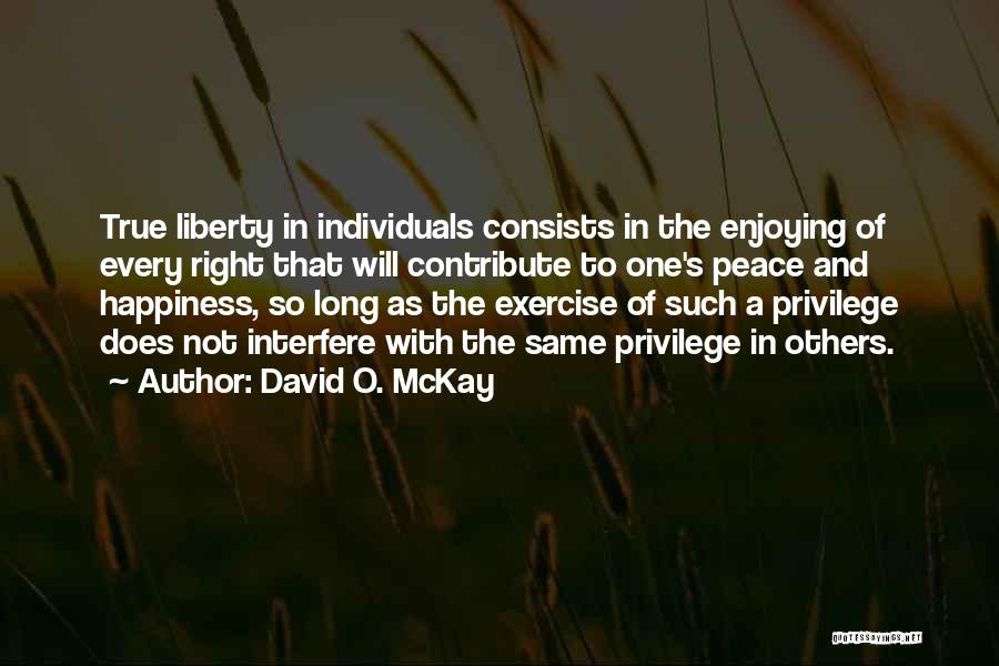 Happiness And Peace Quotes By David O. McKay