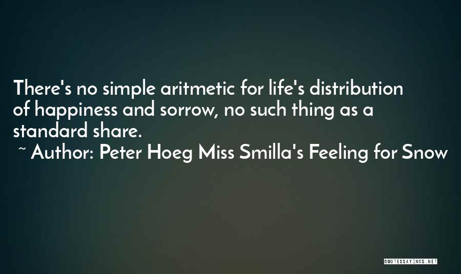 Happiness And Snow Quotes By Peter Hoeg Miss Smilla's Feeling For Snow