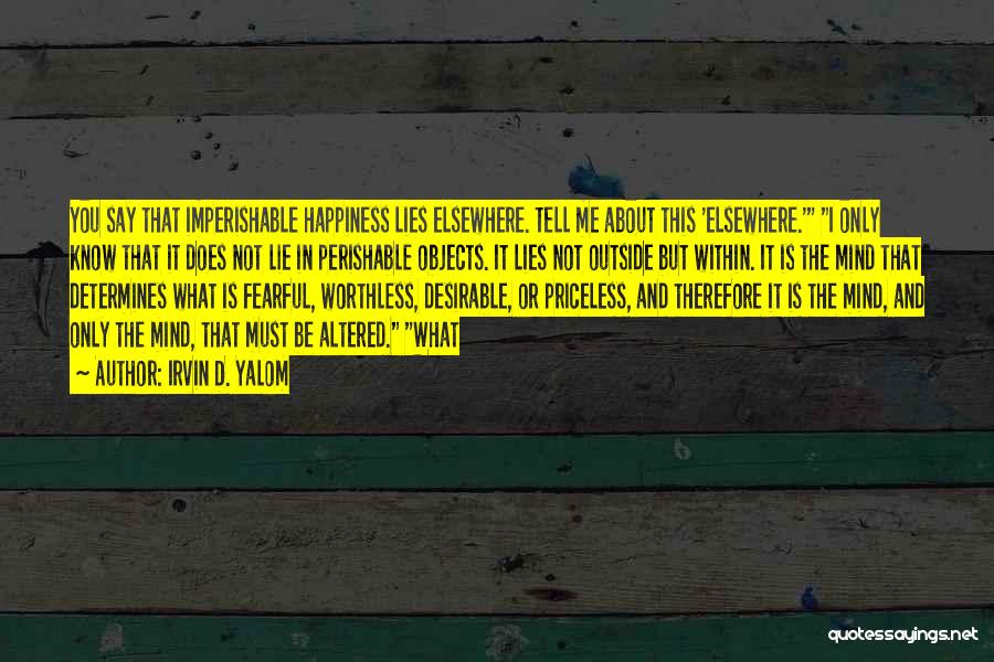 Happiness Lies Within Us Quotes By Irvin D. Yalom