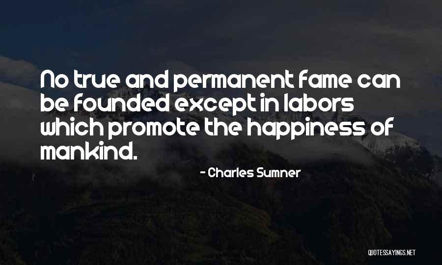 Happiness Not Permanent Quotes By Charles Sumner