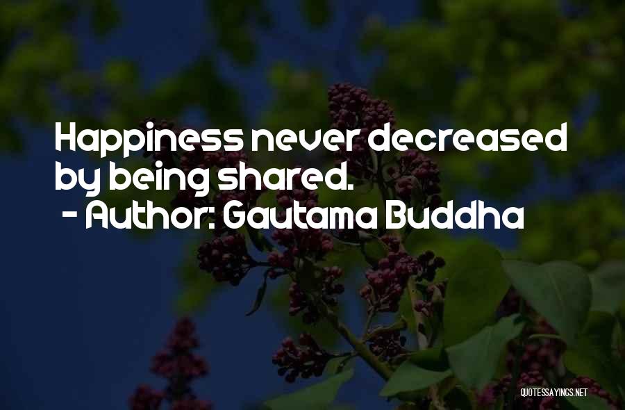 Happiness Shared Quotes By Gautama Buddha