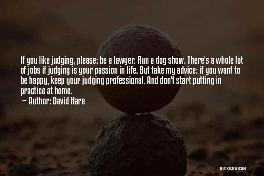 Happy Life Advice Quotes By David Hare