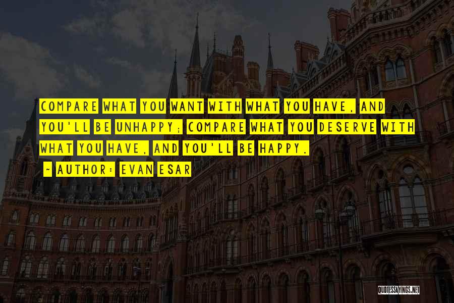 Happy With What You Have Quotes By Evan Esar