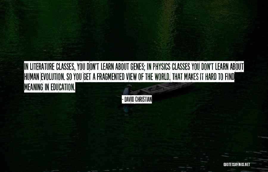 Hard Classes Quotes By David Christian