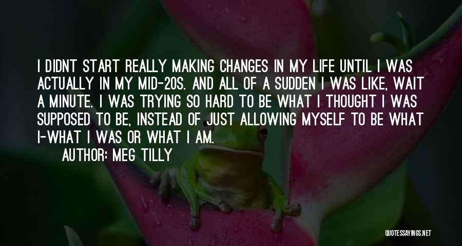 Hard Life Changes Quotes By Meg Tilly