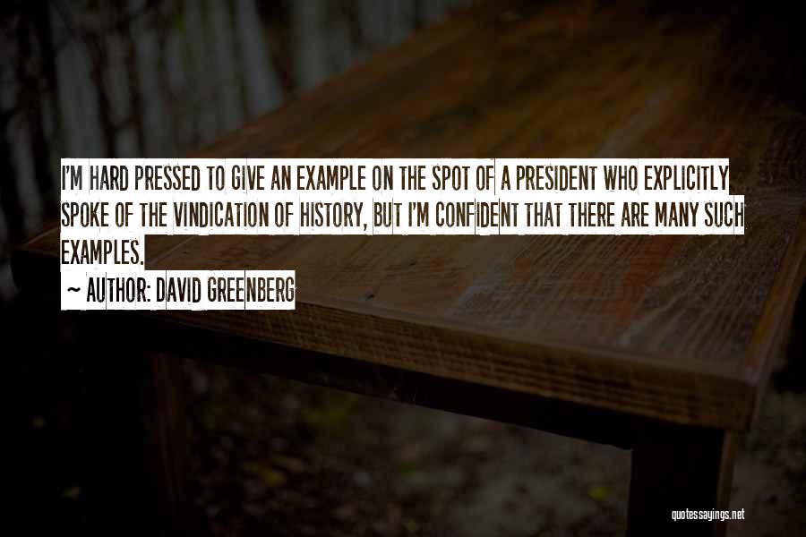 Hard Pressed Quotes By David Greenberg