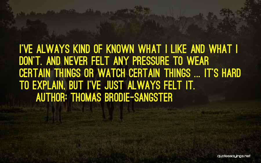 Hard To Explain Quotes By Thomas Brodie-Sangster