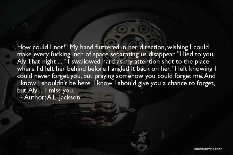 Hard To Forget You Quotes By A.L. Jackson